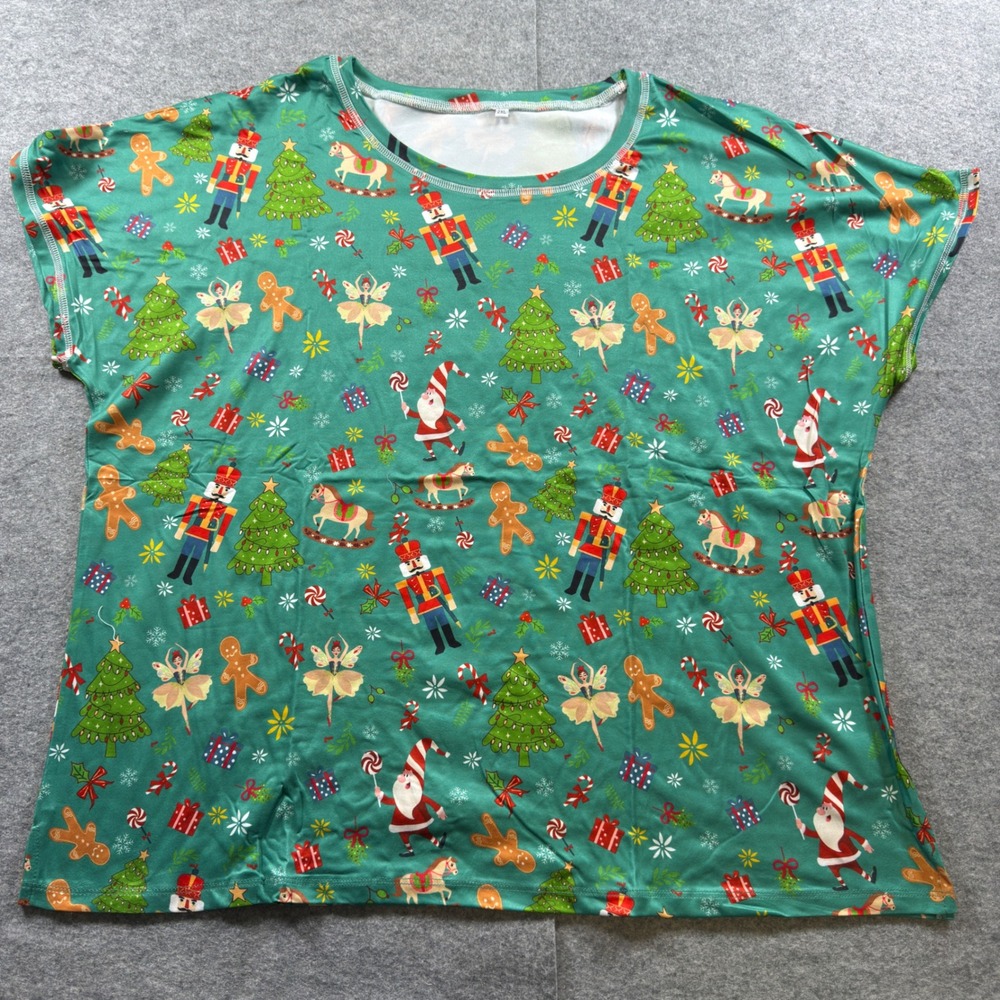 Unbranded Pajama Set Women 2XL Green‎ Nutcracker Santa Gingerbread Christmas PJ - Picture 12 of 16